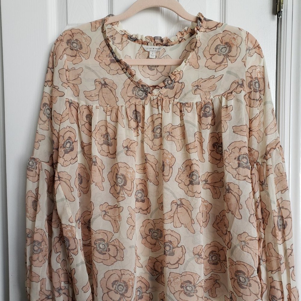 Lucky Brand Woman's Sheer Blouse